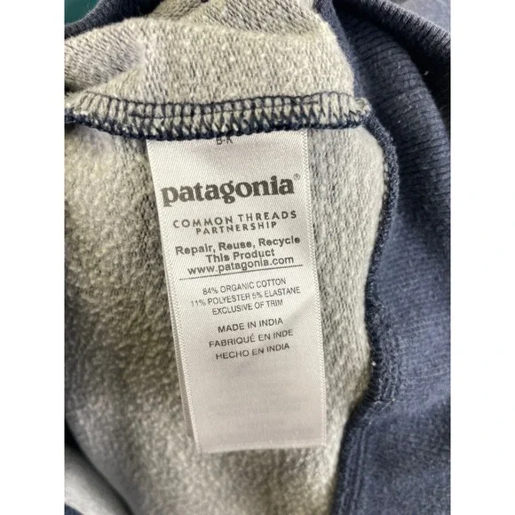 Patagonia Women's Small Blue Built To Endure Cotton Full Zip Hoodie Jacket - Picture 8 of 10